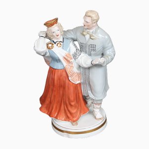 National Son with National Daughter Porcelain Figure