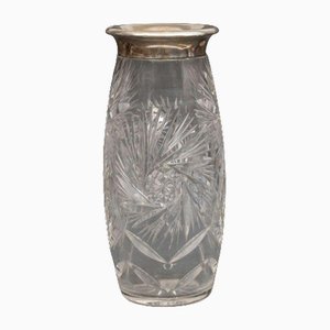 Crystal Vase with Silver Finish