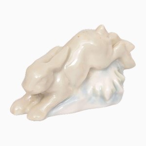 Hare Porcelain Figurine by Māra Priedīte