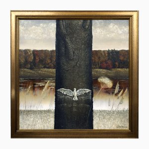 Signs VI, Oil on Board, Late 20th Century