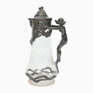 20th Century Glass & Metal Candleholder
