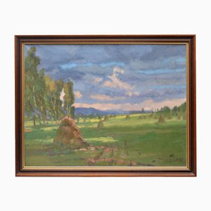 Summer Landscape (Koknese Valley), Oil on Canvas, 20th Century