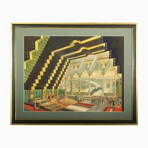 Decorations for the Opera Fire and Night: View of Lielvārde Castle, 20th Century, Mixed Media