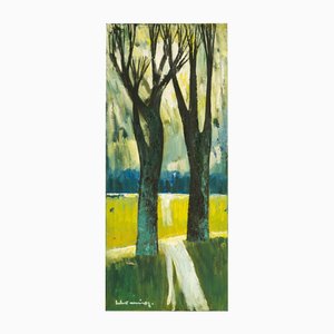 Trees, Oil on Canvas, 20th Century