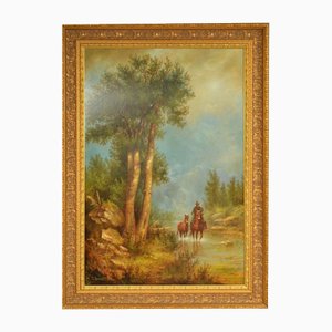 Landscape with a Horseman, Oil on Canvas