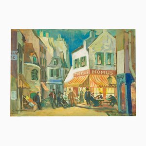 Oto Skulme, Set Decorations for the Show Bohemia, Tempera