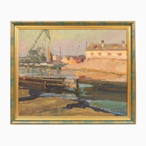 In Ventspils am neuen Fischereihafen, Öl an Bord, 20. Jahrhundert