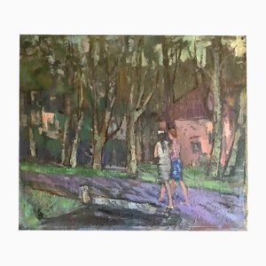 Janis Sudmalis, On a Walk in the Park, Peinture sur Toile
