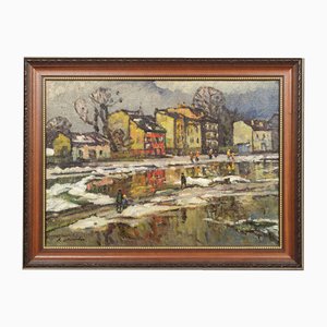 Afueras de Riga, óleo sobre lienzo, siglo XX