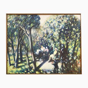 Rūta Šteinerte, In Riga Park, Oil on Board, 20th Century