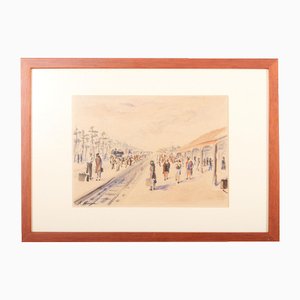 The Station, 20th Century, Watercolor
