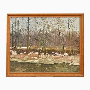 Rural Landscape, Oil on Canvas, 20th Century