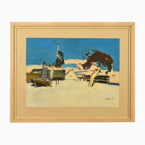 Coast, 1971, Oil on Paper