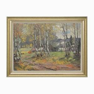 Vitalijs Kalvans, Landschaft, Öl an Bord