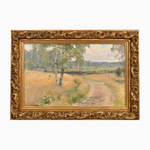 Rural Road, Oil on Board, 20th Century