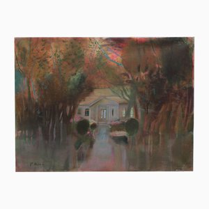 Vita Merca, Garden Near the House, Oil on Canvas