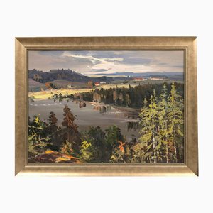 Vidzeme Landscape, Oil on Board, 20th Century