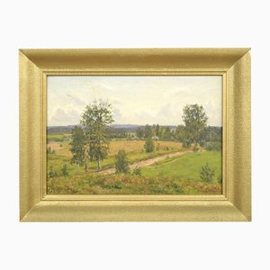 Artista Europeo, Paesaggio, Inizio XX secolo, Olio su tavola, Con cornice