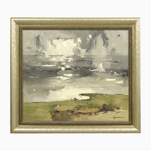 Paisaje, óleo sobre lienzo, siglo XX