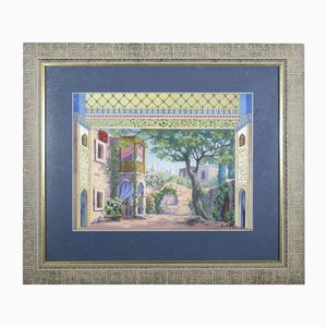 E. Katlops, Scenography for the Show Aršil Mal Alan (the Cloth Peddler), Tempera on Paper, Framed