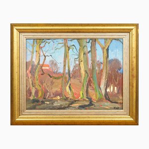 In the Woods, Oil on Board, 20th Century