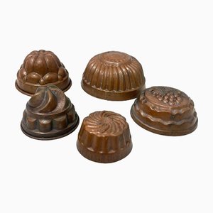Moules à Pudding en Cuivre, Pays-Bas, 1890s, Set de 5