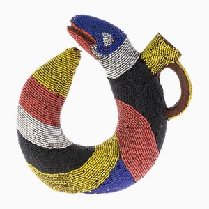 African Bamileke Cameroon Beaded Snake Candleholder