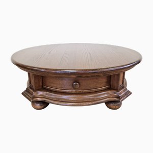 Large Round Coffee Table with Drawer