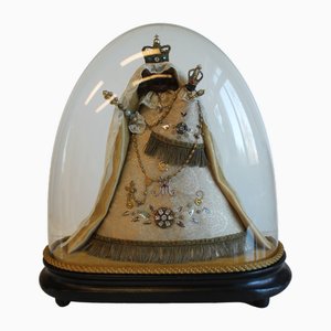 Virgin and Child in Wax Under Napoleon III Globe