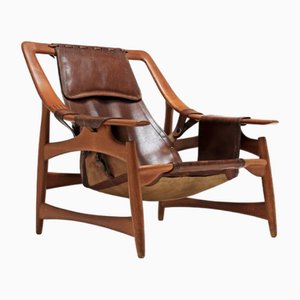 Silla de cuero de Liceu De Artes E Ofícios, años 60
