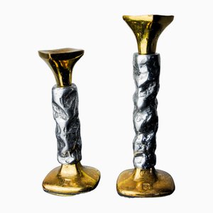 Brutalist Candleholders by Ardisur, Spain, 1970s, Set of 2