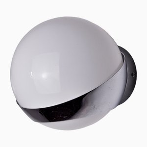 Space-Age Sconce in White Opaline by Marca Sl, Spain, 1960s