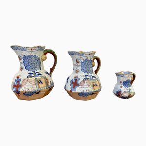 Victorian Masons Ironstone Hydra Jugs, 1880s, Set of 3