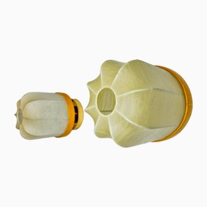 Cocoon Wall Lights in Resin and Pine, Italy, 1970s, Set of 2