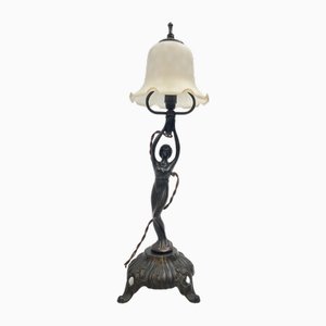 Bronze & Glass Lamp, 1950s