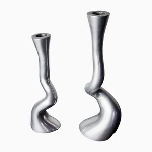 Bougeoirs Brutaliste par Art3, Espagne, 1970, Set de 2