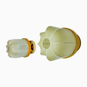 Cocoon Wall Lights in Resin and Pine, Italy, 1970, Set of 2
