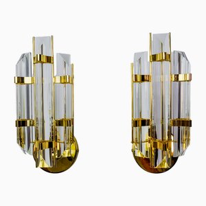 Wandlampen aus Triedri Glas von Venini, Italien, 1970, 2er Set