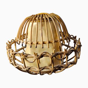 Rattan Table Lamp, France, 1960s