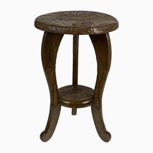 Arts & Crafts Japanese Hand Carved Side Table from Liberty London, 1905
