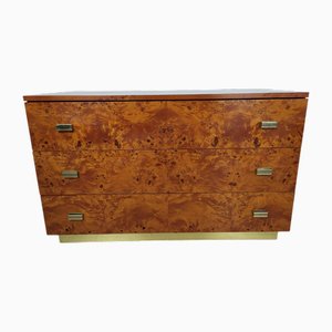Vintage Amboyna Burl Chest of Drawers, 1970s