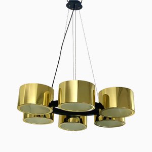 Italian Oval Metal Gold Chandelier by Simoeng
