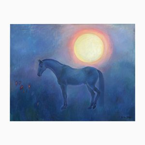 Zita Sudnika, The Moon and the Horse, Oil on Canvas