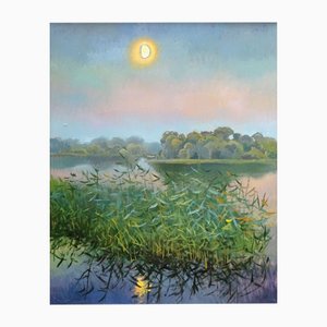 Zita Sudnika, Moonlight, Oil on Cardboard