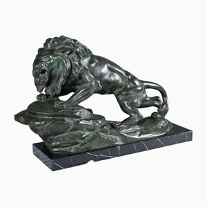 Nérin, Lion Rugissant, Début Du XXe Siècle, Bronze
