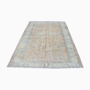 Türkischer Vintage Überfärbter Pastell Teppich