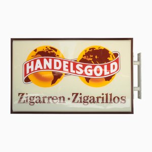Handelsgold Zigarren Display Leuchtreklame, 1970er