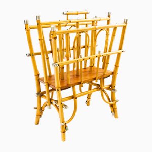 Art Deco Bamboo Magazine Holder, Vienna, 1920s
