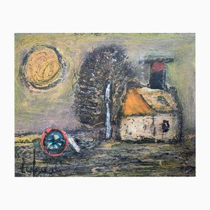 Eugeniusz Tukan-Wolski, Landscape with a Sunset, Mixed Media on Paper