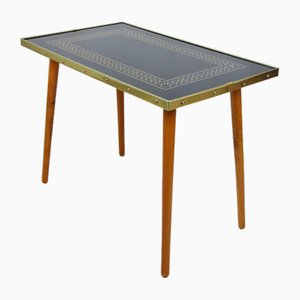 Table d'Appoint Vintage en Bois et Verre, 1970s